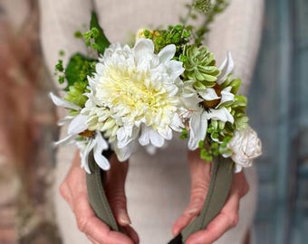 Frida Kahlo Flower Hairband Mexico Wedding Hair Headpiece Bridesmaids Gifts Bridal Flowers Accessories Boho wedding floral crown