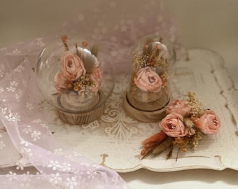 Preserved Flower Arrangement Wedding Accent Table Centerpiece for Bride Home Decor Wedding Gift Dried Display Wedding Venue Table Accent