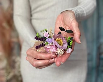 Purple hair comb Wedding Flowers hair accessory wedding Lavender Bridal Flowers Poppy hair comb Bridesmaid Gift Bridal Flowers comb for her