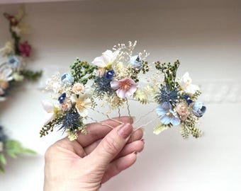 Wedding Hair Clip Flower Pin Bridal Set Bridesmaid Gift Pearl Clip Ivory Piece Rose Accessory Pink Clip Preserved Flower Wedding Clip Set