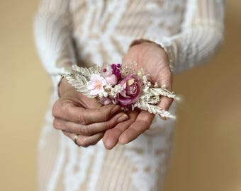 Elegant Hair Comb for Brides-Crafted with preserved and dried materials,high-quality textile flowers Perfect for fairy-tale weddings