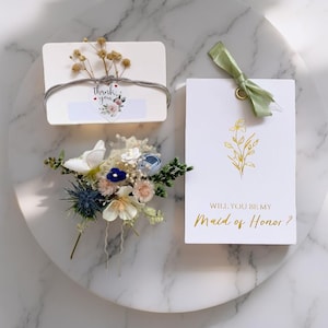Coffret cadeau « Madame d'honneur » avec bracelet à épingles à cheveux et carte « Veux-tu être ma demoiselle d'honneur ? » Accessoire cheveux « Madame d'honneur » Cadeau de demoiselle d'honneur
