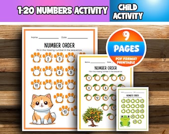 Learning Numbers For Kids - Preschool Learning - Children's Activity Book - Instant Download Coloring Book – Ready To Print