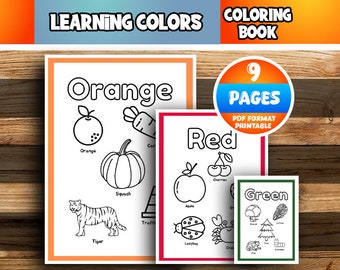Learning Colors For Kids - Preschool Learning - Instant Download Coloring Book – Ready To Print