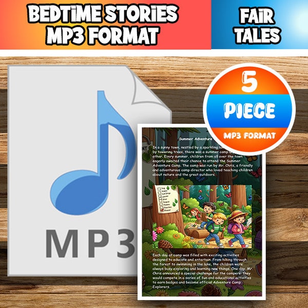 Audio Children's Tales - 5 Different Fairy Tales Total 12 Minutes - MP3 Listenable Format