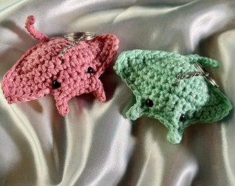 Crochet Manta Ray Keychain