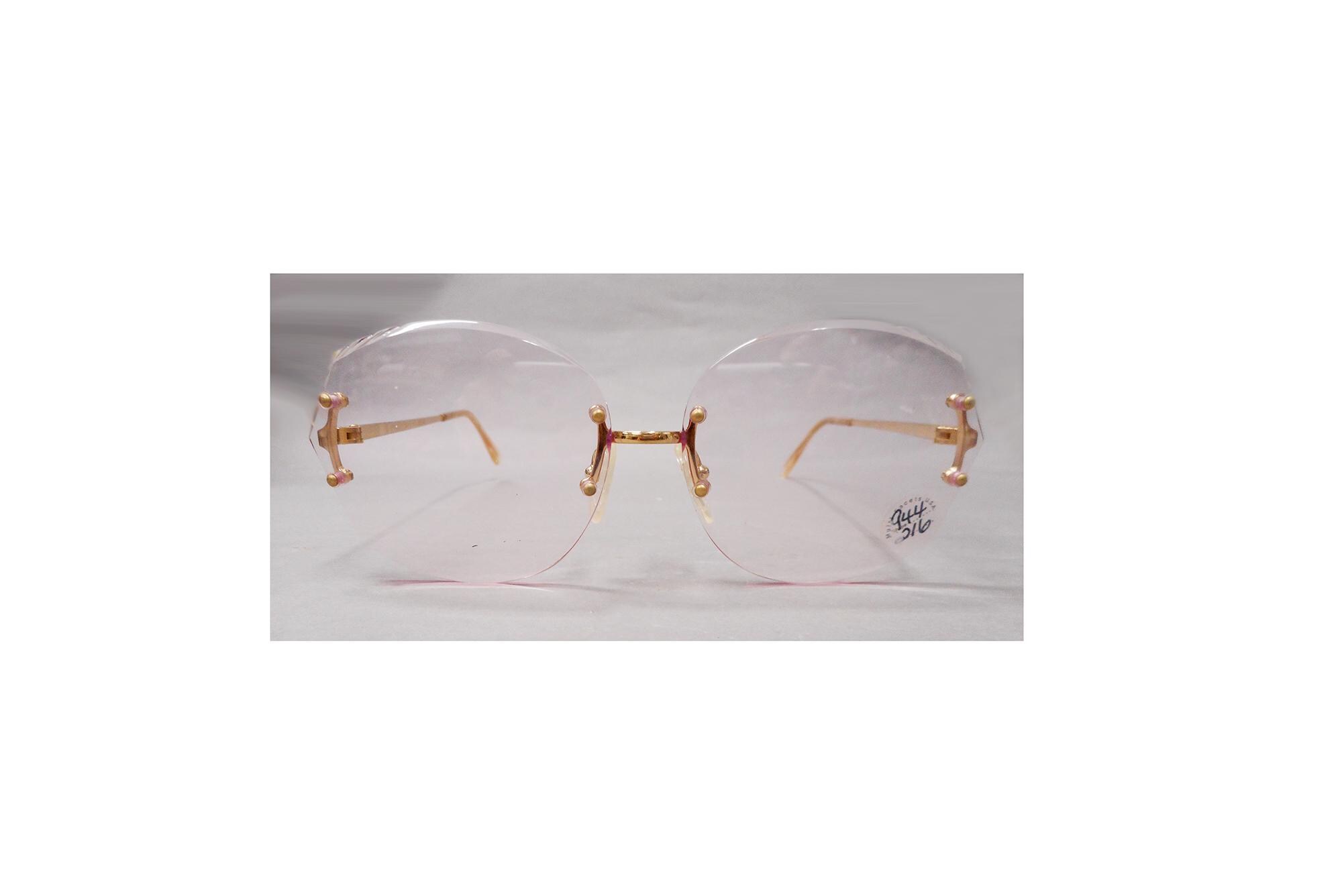 SALE ?Vintage French 1980s Soft Champagne tone Translucent Bubble Eye Sunglasses Springtime wine enjoyment on the back porch main image 4