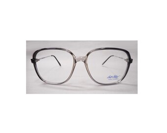 Vintage BILL BLASS rimmed Eyeglasses Frames from Universal -smokey grey color - Made in France - New Old Stock