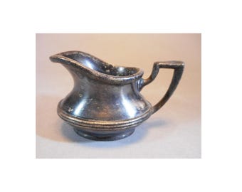 Vintage Albert Pick & Co Mini Creamer w/ handle 238 Nickel Silver 2 Oz. Hotel Tulsa
