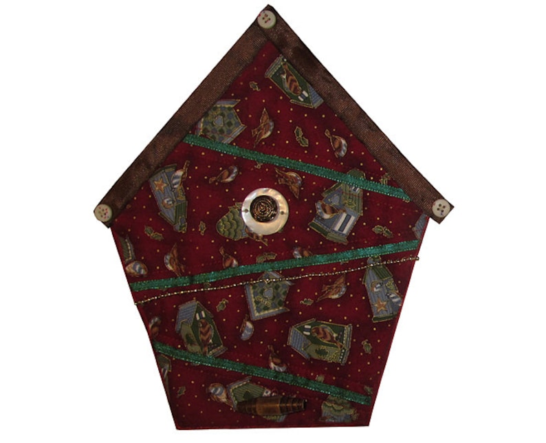 Small Art Quilt, Wall Hanging, Fabric Birdhouse, Red Birdhouses Etsy