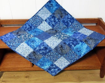 Blue Baby Quilt, Blue Nursery Bedding, Blue Handmade Toddler Blanket, Shower Gift, Lap Quilt