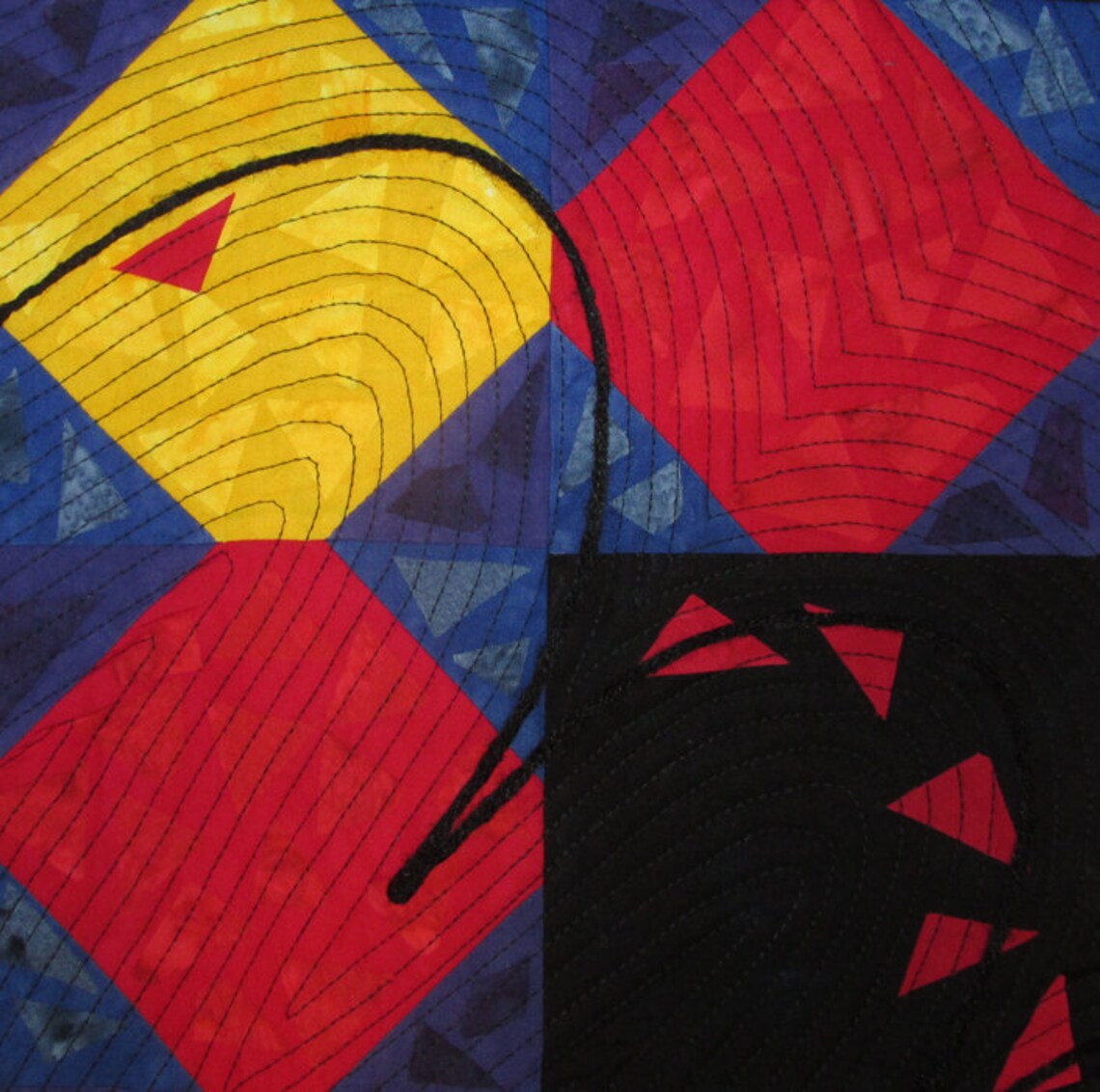 Colorful Abstract Art Quilt Fabric Wall Hanging Fiber Art Etsy