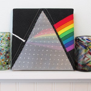 Prism Rainbow Art Quilt, Fabric Wall Hanging, Fiber Art image 1