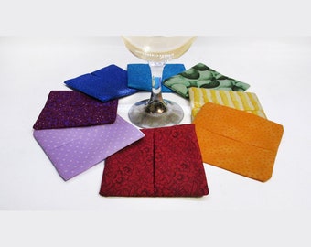 Wine Glass Coasters Rainbow - Set of 8