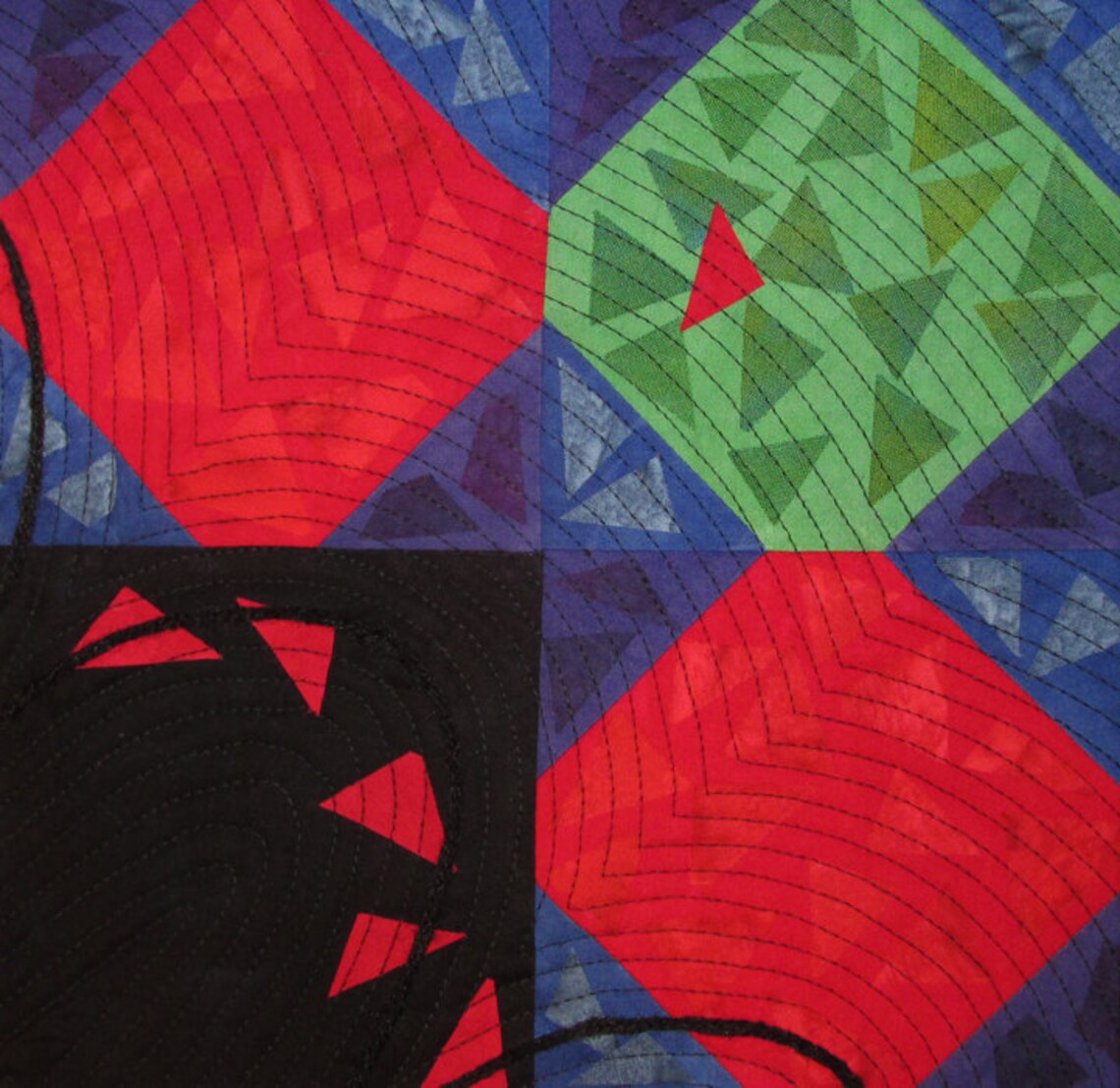 Colorful Abstract Art Quilt Fabric Wall Hanging Fiber Art Etsy