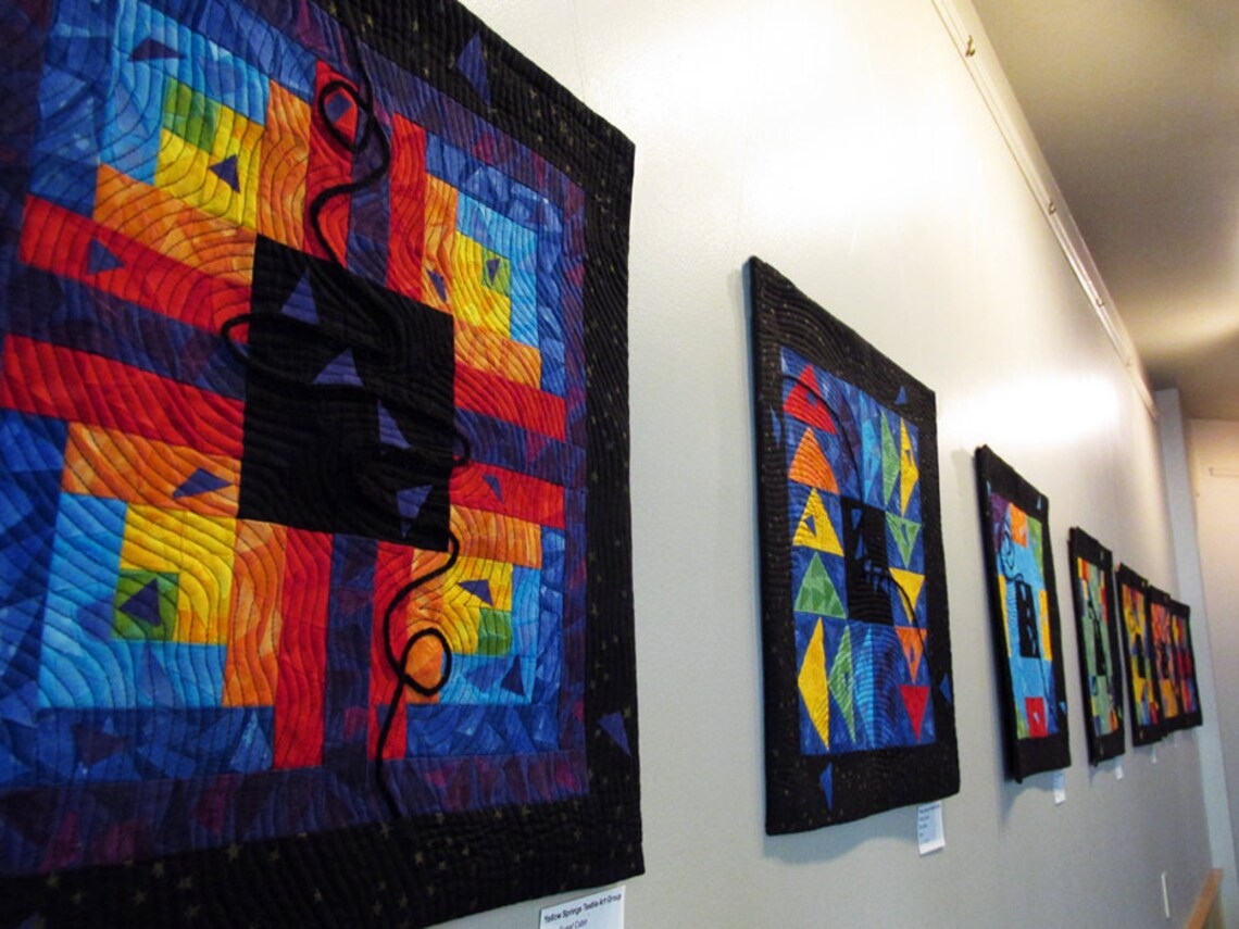 Colorful Abstract Art Quilt Fabric Wall Hanging Fiber Art - Etsy