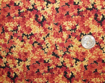 Fabric - 2-3/4 Yards - Small Rust and Orange Flowers - Quiltsy Destash Party