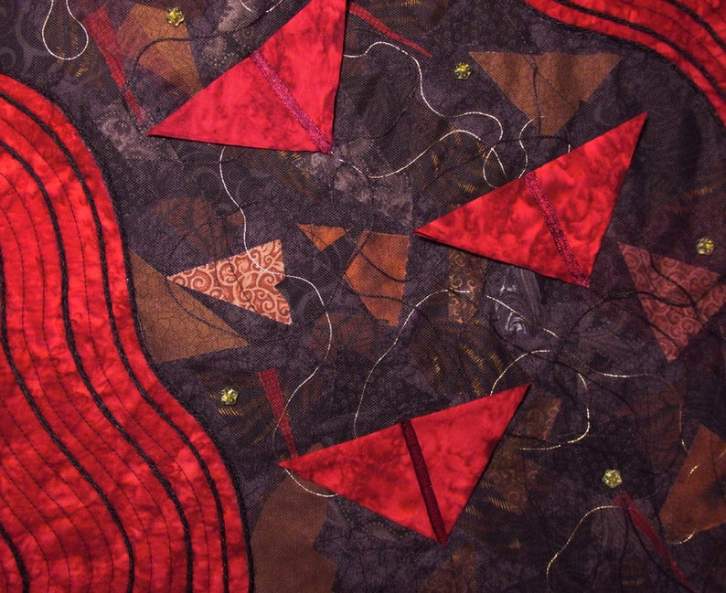 Large Art Quilt Fabric Wall Hanging Contemporary Fiber Art Etsy