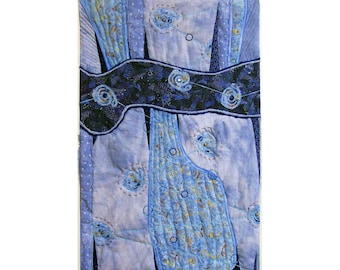 Abstract Art Quilt, Fabric Wall Hanging, Fiber Art, Cosmic Connections