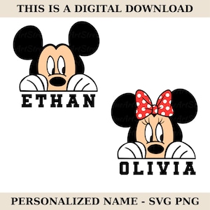 Aangepaste gepersonaliseerde Disney-naam SVG, Disney-meisje jongensnaam PNG, magische aangepaste naam ontwerp, digitale download, schattige cartoonthema, direct gebruik