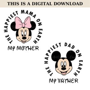 The Happiest Mama and Dad On Earth Svg, Family Vacation Svg, Family Trip Svg, Mouse Couple, Vacay Mode, Png Svg Files For Print, Svg For Cut