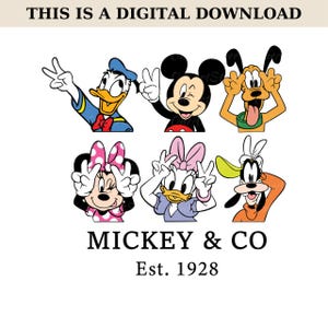 Disney Mickey Mouse And Friends, Disney Vector Design, Vector File, Mickey & Co Png, Est. 1928 Svg, Disney Family Vector, Disney Vacation