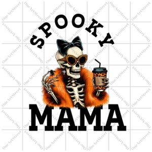 Spooky Mama Png, Coquette Halloween Png, Spooky Season Png, Retro Halloween Png, Fall Png, Halloween Shirt Sublimation Designs Png