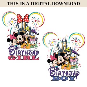 Disney Birthday Girl Svg, Disney Birthday Boy Svg, Couple Birthday Svg, Disney Vacation Png, Disney Family Birthday Svg, Magical Kingdom Png image 1