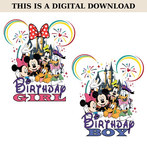 Disney Birthday Girl Svg, Disney Birthday Boy Svg, Couple Birthday Svg, Disney Vacation Png, Disney Family Birthday Svg, Magical Kingdom Png