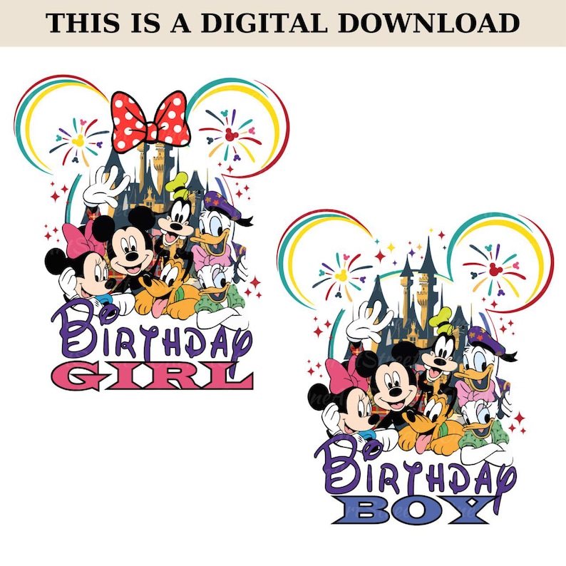 Disney Birthday Girl Svg, Disney Birthday Boy Svg, Couple Birthday Svg, Disney Vacation Png, Disney Family Birthday Svg, Magical Kingdom Png image 1