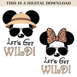 Mickey & Minnie Safari PNG: Animal Kingdom Design (Digital Download)
