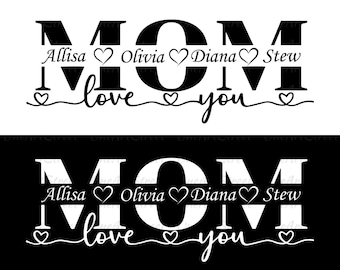 Mom Split Name Frame SVG, Mother's Day Gift (Digital Download)
