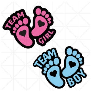 Paquete SVG de Equipo Chico, Paquete SVG de Equipo Chica, Equipo Chico PNG, Equipo Chica PNG, Revelación de Género SVG, Anuncio de Bebé SVG, Equipo Chico Chica Svg Png