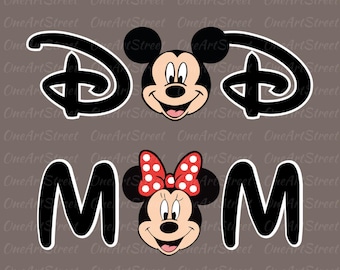 Disney Mom and Dad Png, Bundle Mickey Dad Png, Disney Minnie Mama Shirt Png, Disney Family Shirt Png, New Mom Shirt Png, New Dad Shirt Png,