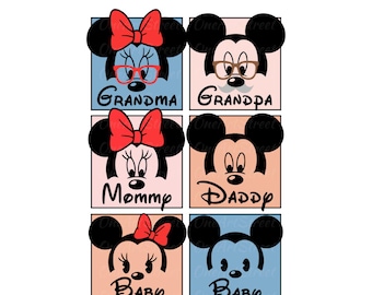 Disney Family Matching Shirts SVG PNG, Mickey Minnie Mouse Svg, Grandma, Grandpa, Mommy, Daddy, Baby Vacation Shirts Png, Digital Download