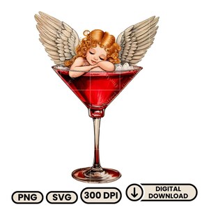Retro cupido coquette strik png Retro Valentine shirtontwerp Valentijnsdag png valentijnsdag strik Galentine png Valentijnsdag martini png