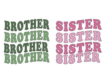 Retro Brother Sister PNG SVG Bundle: Family Trip (Digital Download)