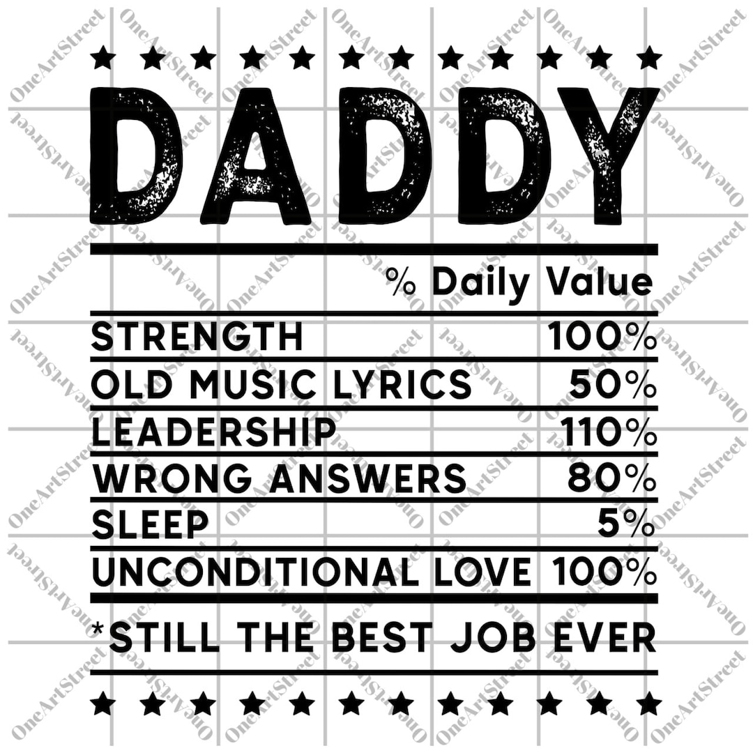 Daddy Daily Value Png, Father's Day Gift Png, Love Father, Dad Gift ...