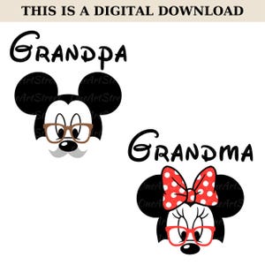 Disney Grandpa and Grandma PNG, Mickey Grandpa PNG, Minnie Grandma Tee Png, Grandparents Sweatshirt, Mickey - Minnie Gift Png, Disney Couple