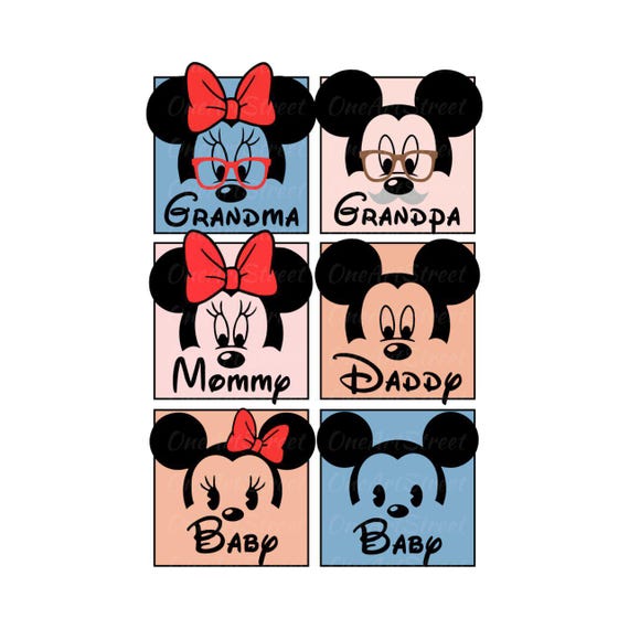 Disney Family Matching Shirts SVG PNG, Mickey Minnie Mouse Svg