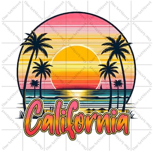 California PNG, California Retro Design Png, Summer Png, Beach Png, Summer Holiday Design, Beach Shirt Design, Sublimation California Design