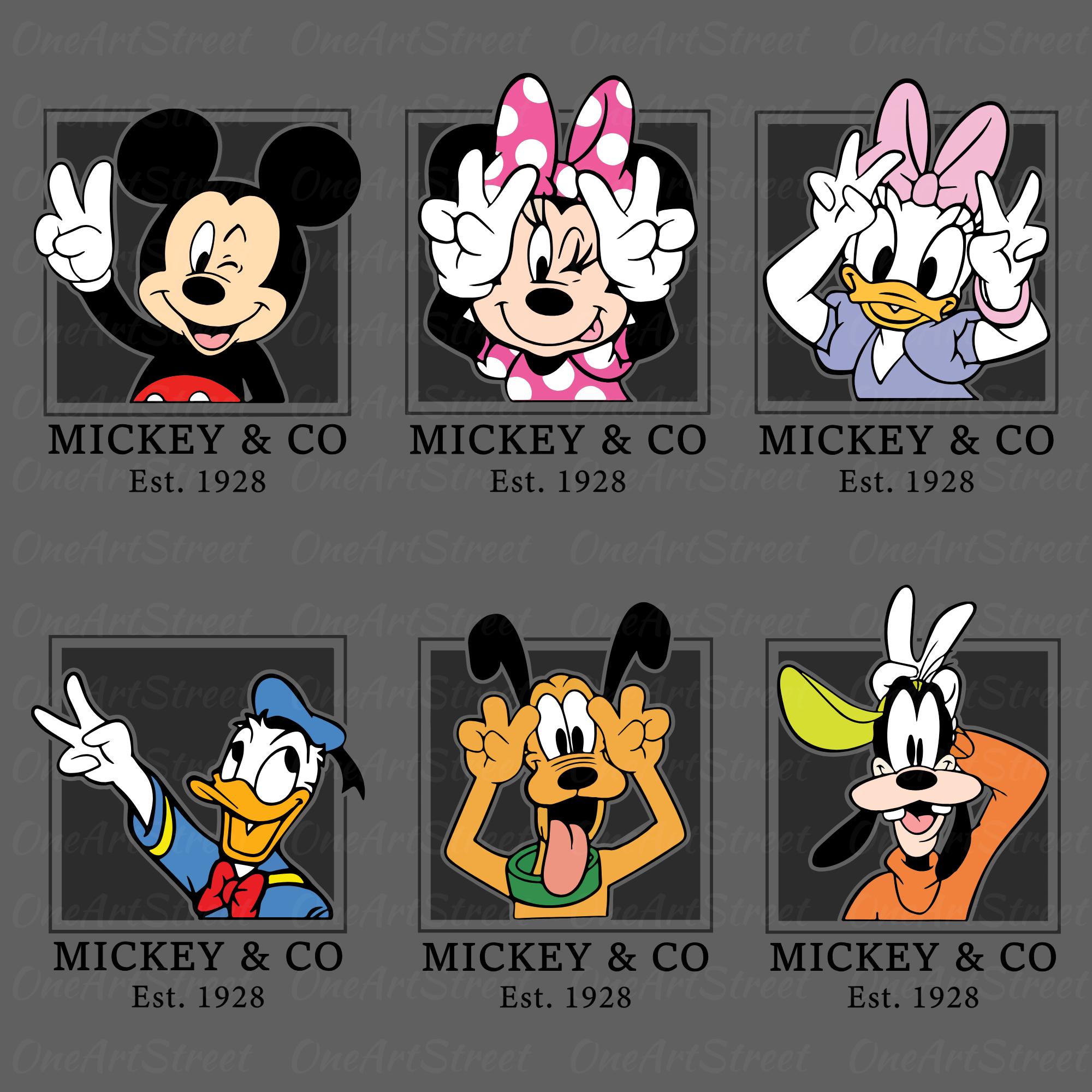 ミッキーと仲間たちのSVG PNGバンドル、ヴィンテージディズニー