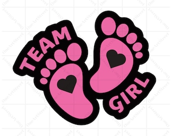 Team Girl PNG: Gender Reveal Design (Digital Download)