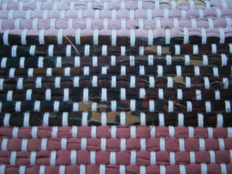 Multicolored Hand Woven Rag Rug in shades of Rose Pink Etsy