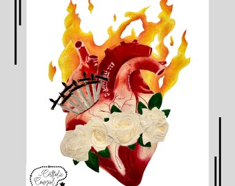 Immaculate Heart Of Mary 8x10 Print Etsy