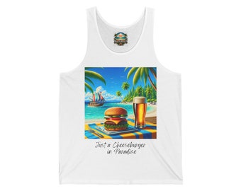 Jimmy Buffett 'Cheeseburger in Paradise' tank top for Parrothead tank top for Jimmy Buffett fan tank top for Summer tank top