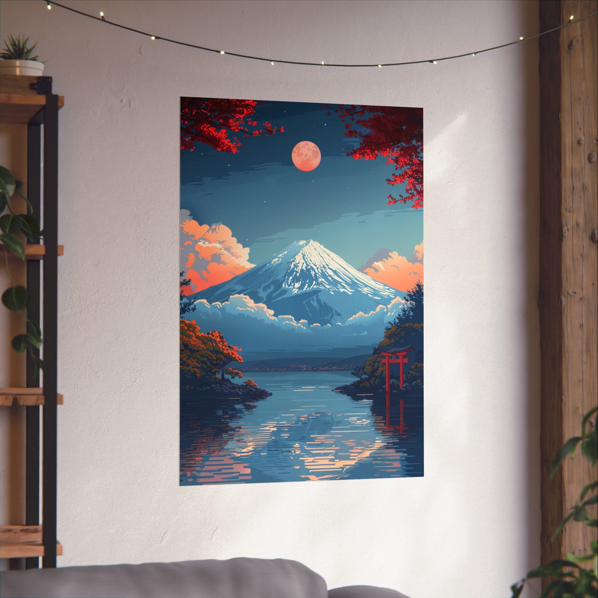 Mount Fuji Poster, Vintage Japanese Landscape Art Print - Etsy