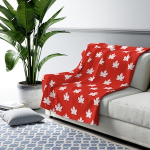 Sherpa Fleece-Decke Canada Day Decke, Maple Leaf Print Throw, Buntkanadisches Dekor, Gemütliche Kanada-Flaggen-Decke, Nationalfeiertag-Artikel