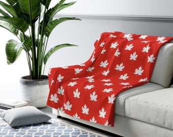 Sherpa Fleece-Decke Canada Day Decke, Maple Leaf Print Throw, Buntkanadisches Dekor, Gemütliche Kanada-Flaggen-Decke, Nationalfeiertag-Artikel