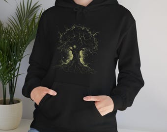 Celestial Tree of Life Electrifying Glow Moon Tree hoodie | Sweatshirt